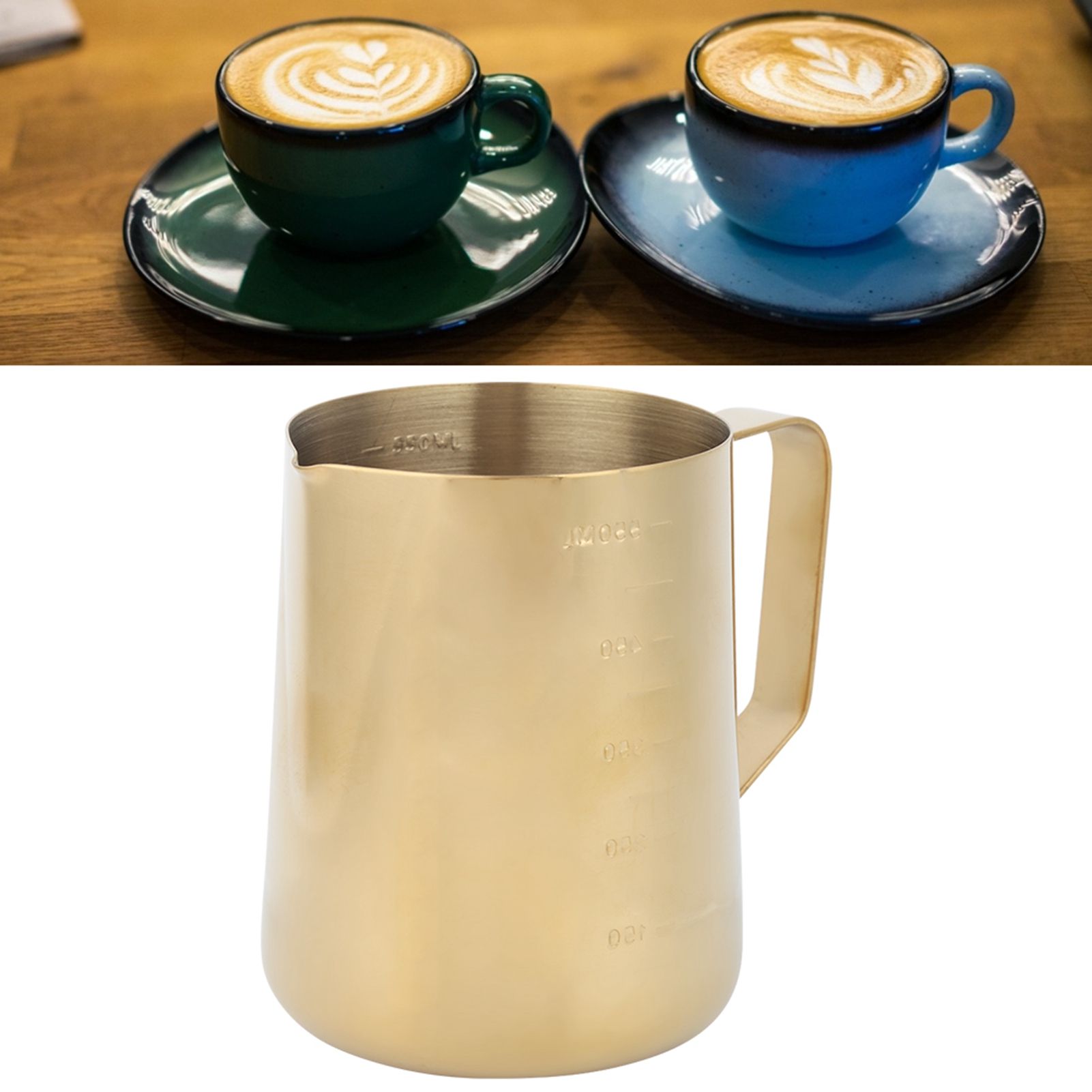 Stainless Steel Coffee Milk Frothing Cup Pitcher Jug with Scale for Home view 12