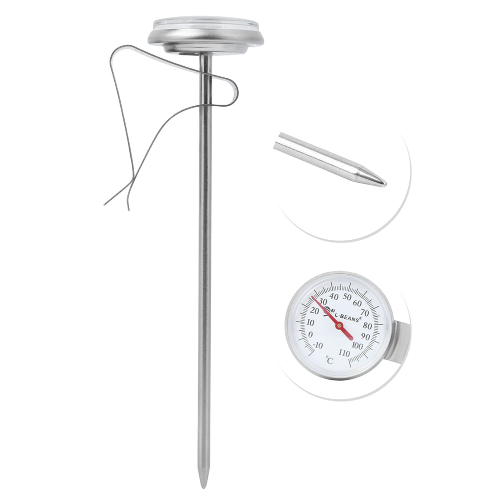 Adjustable Hanging Coffee Foaming Thermometer Temperature Gauge with Clip view 10