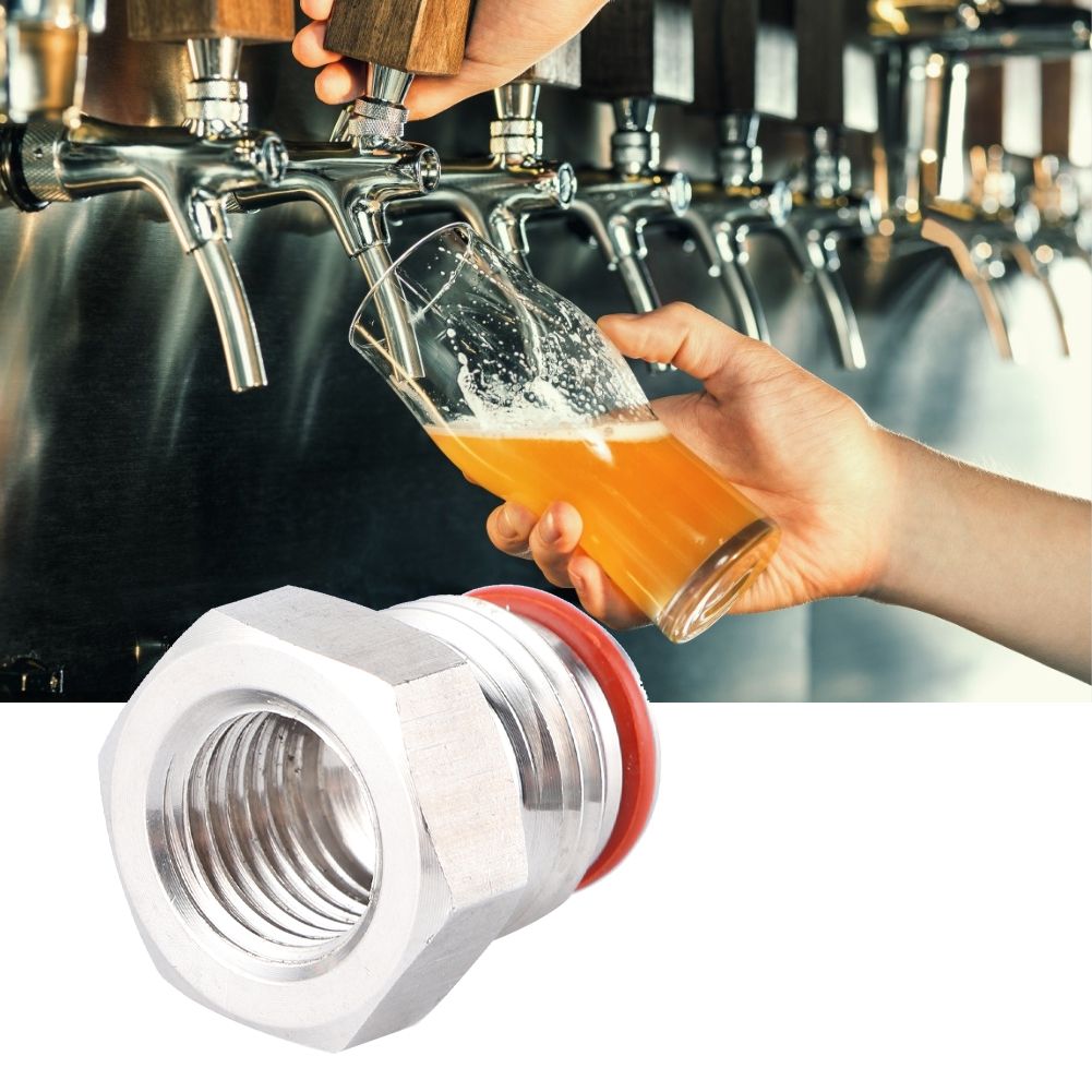1/4in FFL x 19/32in‑18 UNF Plug Adapter Connector for Homebrew Beer Keg Parts view 10