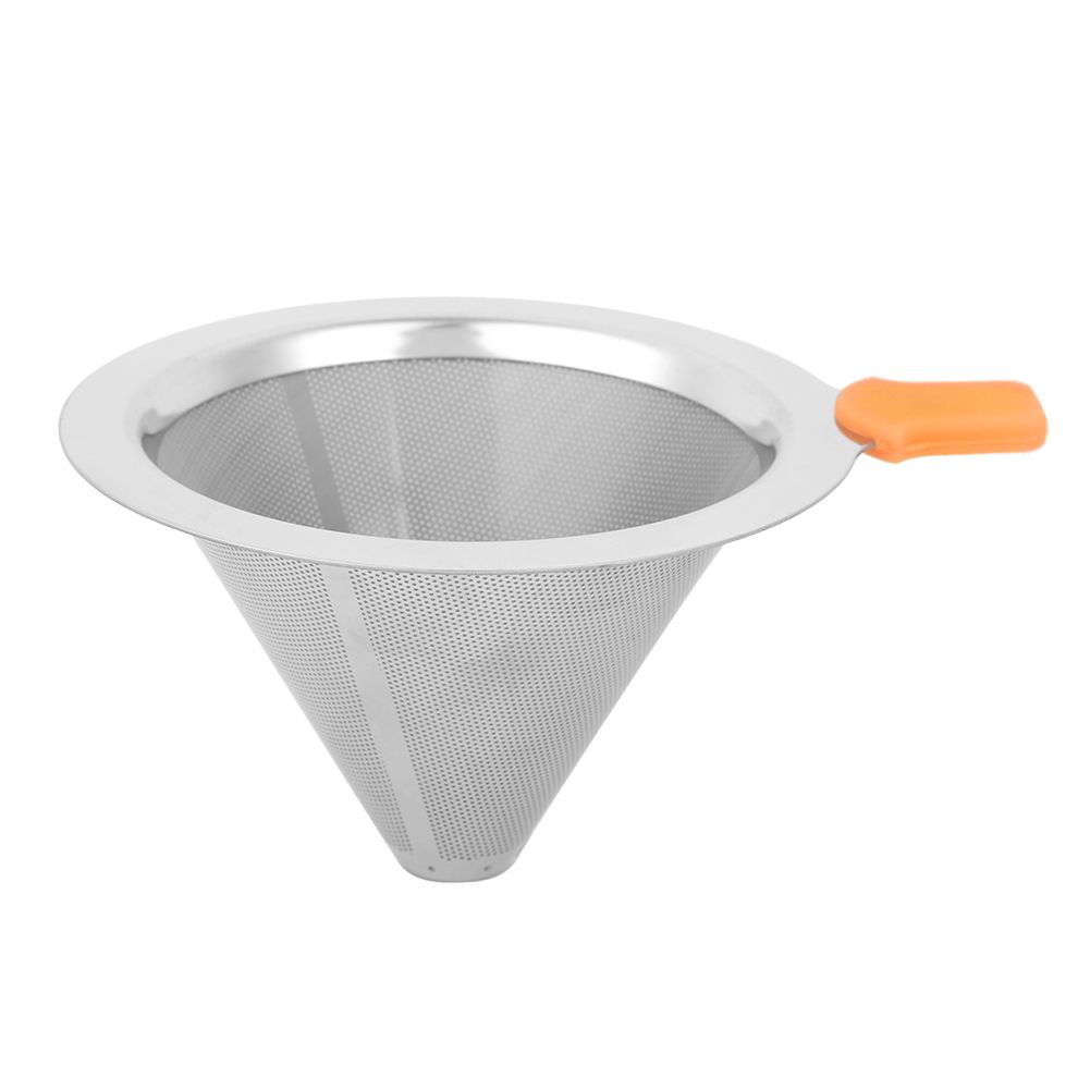 Coffee Maker Drip Filter Double Layer Stainless Steel Reusable Coffee Funnel view 2