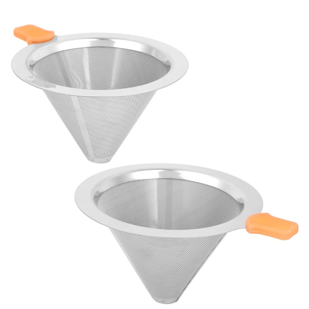 Coffee Maker Drip Filter Double Layer Stainless Steel Reusable Coffee Funnel view 5