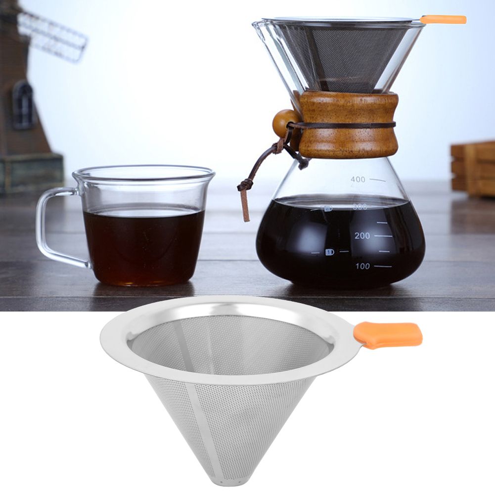 Coffee Maker Drip Filter Double Layer Stainless Steel Reusable Coffee Funnel view 9