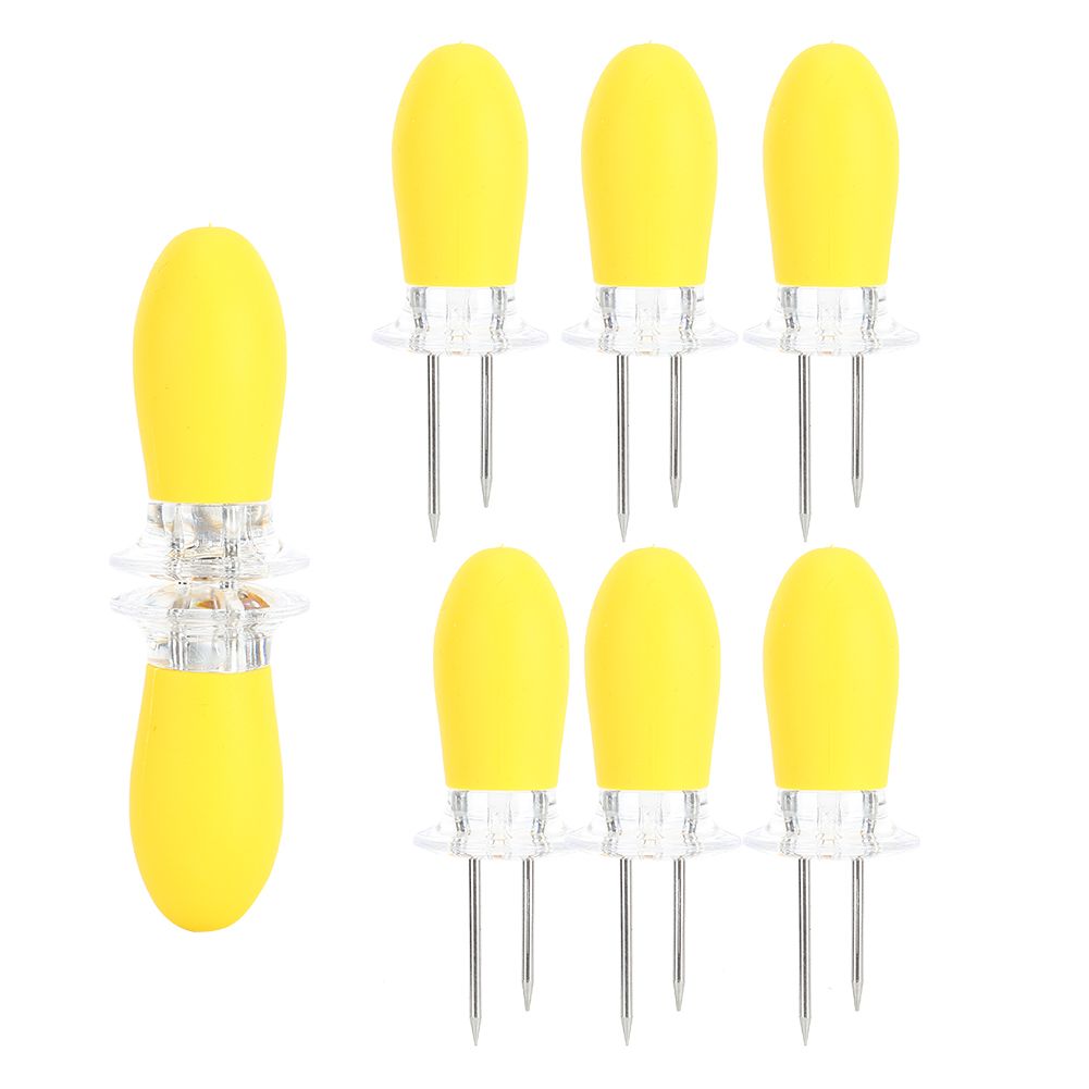 10PCS Corn Holders BBQ Food Skewers Meat Fruit Dessert Cake Forks Party view 3