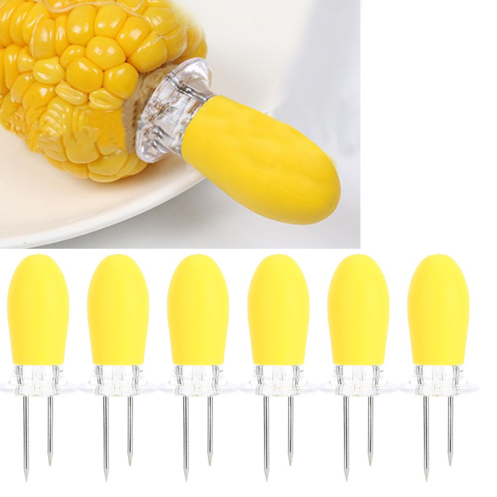 10PCS Corn Holders BBQ Food Skewers Meat Fruit Dessert Cake Forks Party view 9