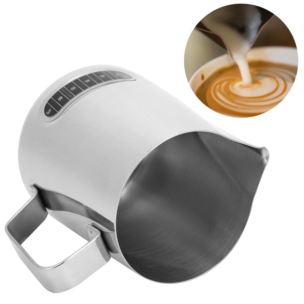 600ML Milk Pitcher Coffee Frothing Cup Milk Tea Latte Jug Coffee Mug with view 10