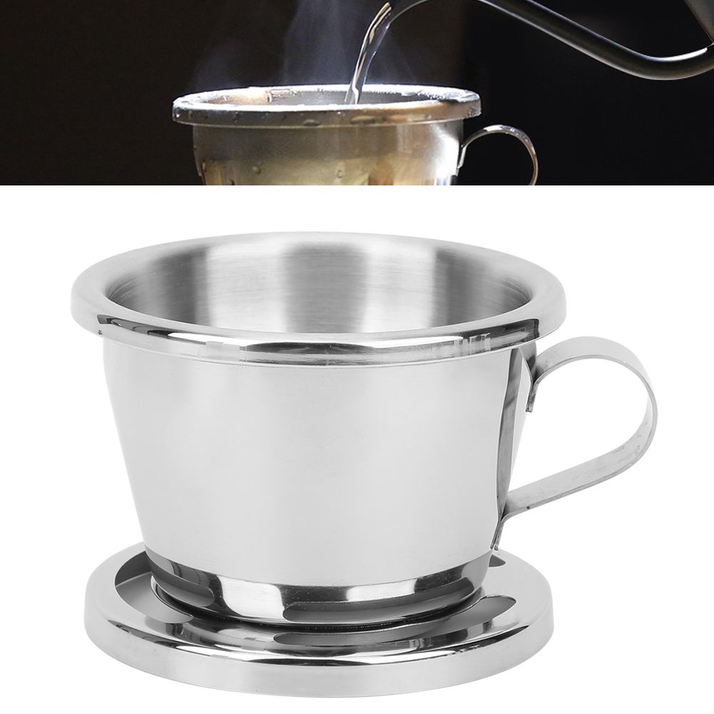 Portable Coffee Drip Filter Cup Reusable Stainless Steel Coffee Drip Pot for view 9