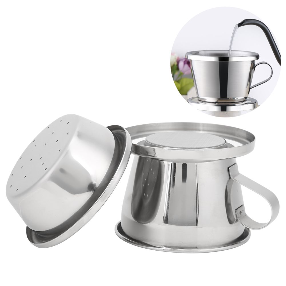 Portable Coffee Drip Filter Cup Reusable Stainless Steel Coffee Drip Pot for view 10