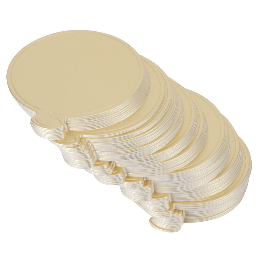 200Pcs Golden Cake Bottom Cardboard Round Desserts Pad Cake Bottom Tray