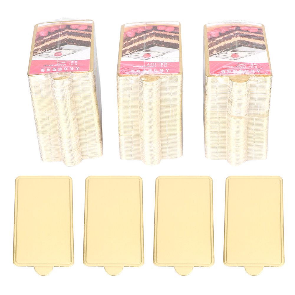 300Pcs Gold Rectangular Mousse Cake Dessert Board Base Cardboard Baking Tools view 2
