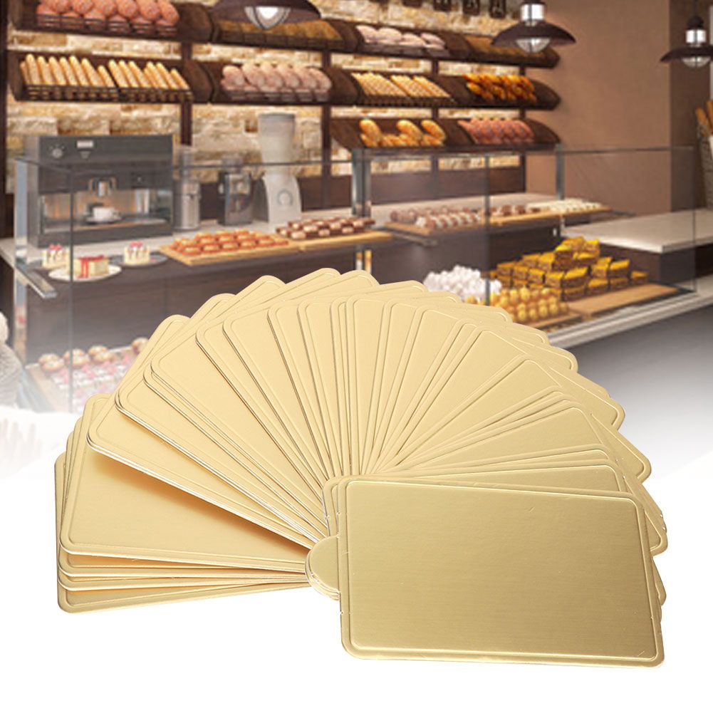 300Pcs Gold Rectangular Mousse Cake Dessert Board Base Cardboard Baking Tools view 10