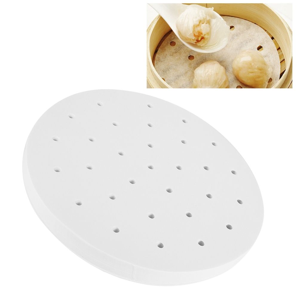 400PCS Disposable Perforated Steamer Paper Steaming Basket Liners Mat Kitchen view 10