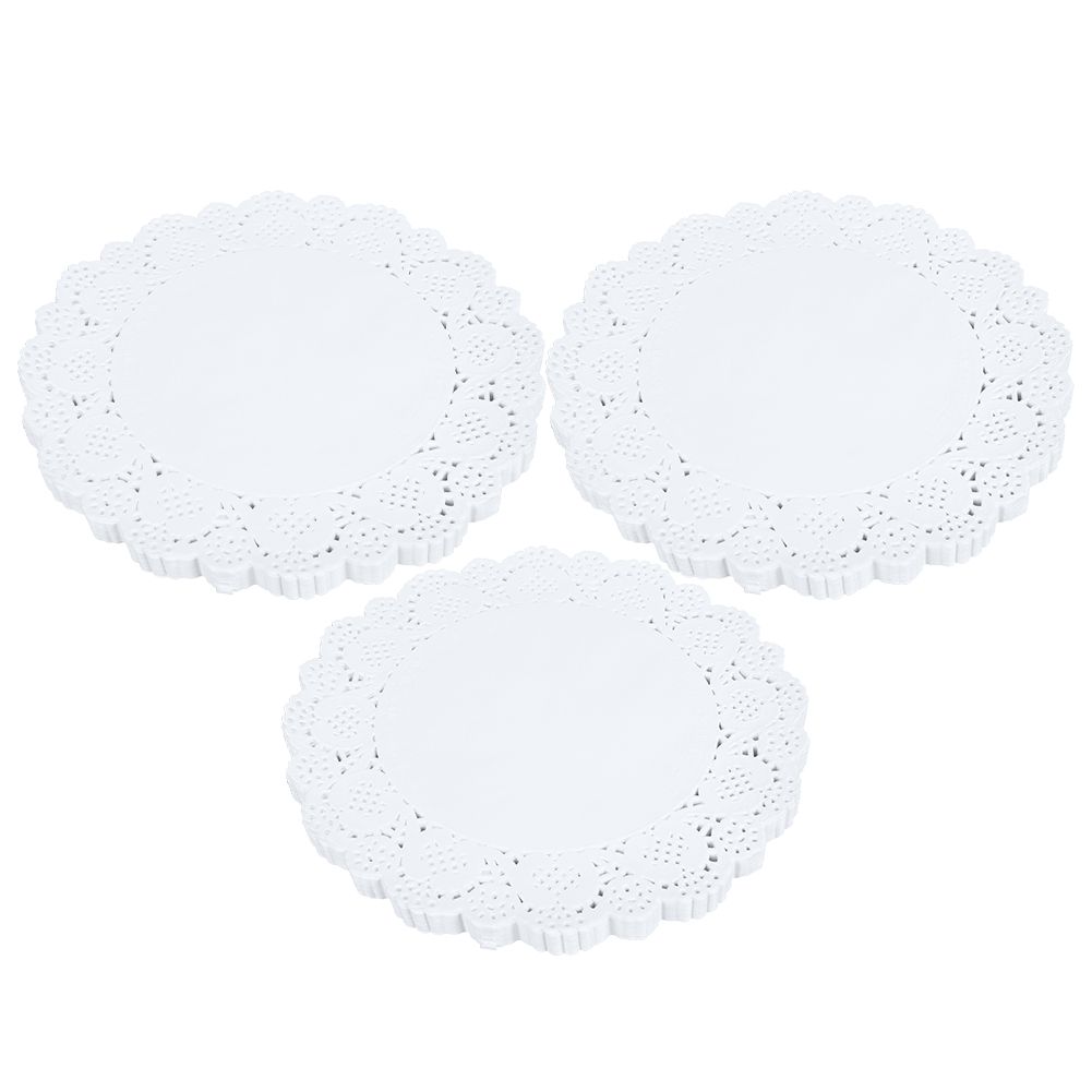 420PCS Hollow Out Doilies Paper Round Decorative Paper Placemats for Cake view 2