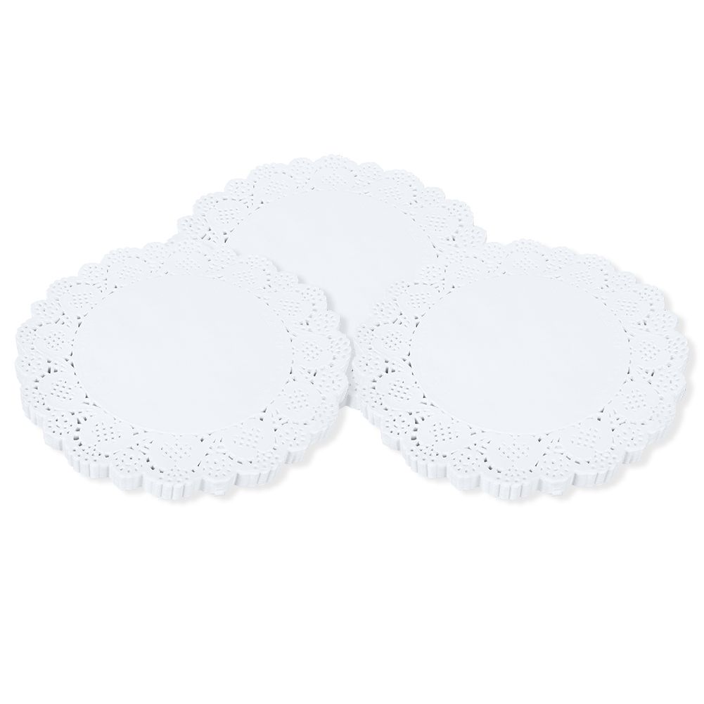 420PCS Hollow Out Doilies Paper Round Decorative Paper Placemats for Cake view 8