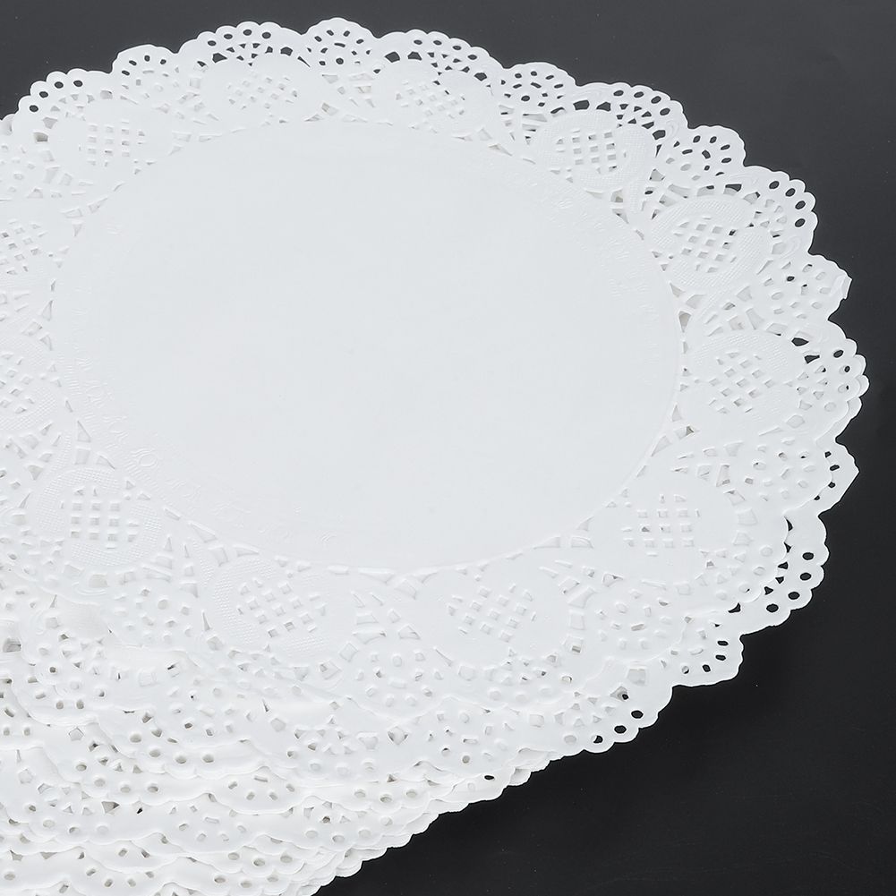 420PCS Hollow Out Doilies Paper Round Decorative Paper Placemats for Cake view 11
