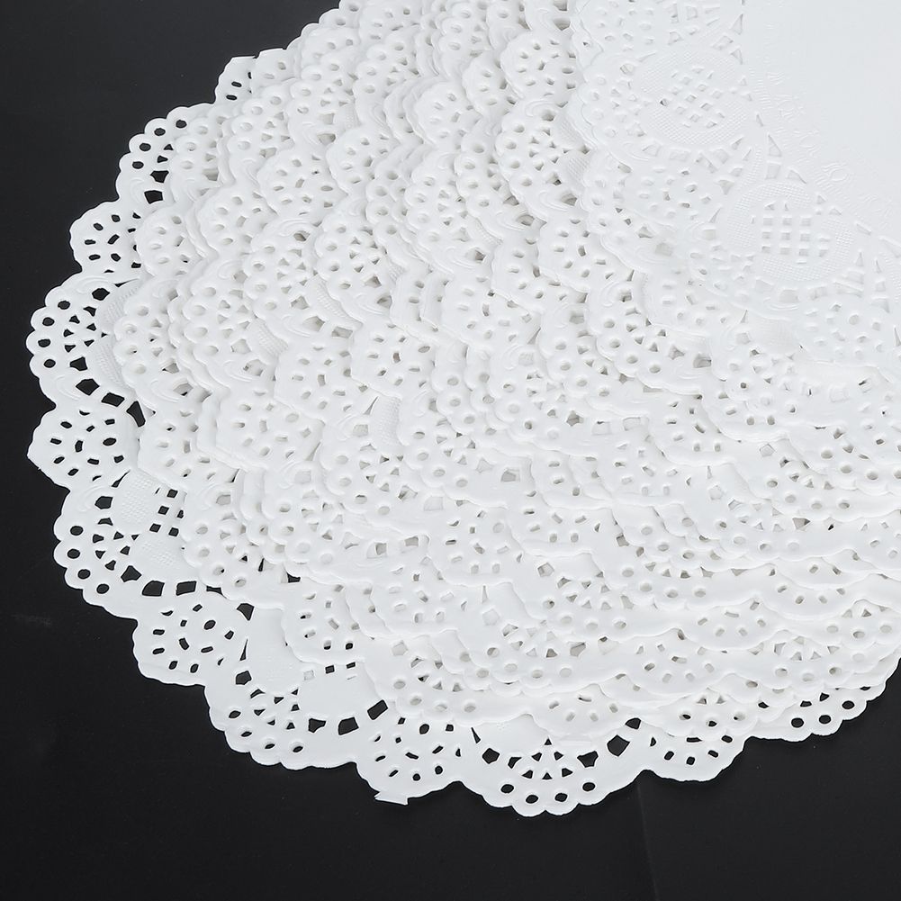420PCS Hollow Out Doilies Paper Round Decorative Paper Placemats for Cake view 12