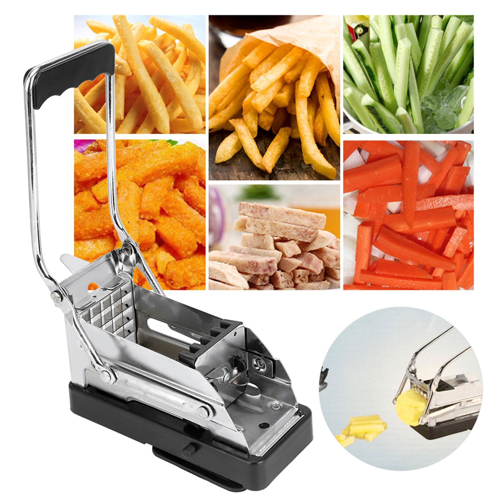 MultiFunction French Fries Cutter Vegetable Shredder Potato Chip Cut Machine view 10