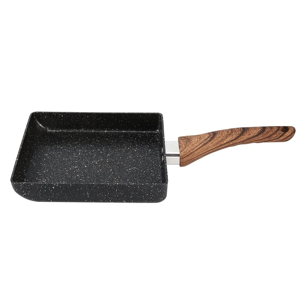 Tamagoyaki Rectangular NonStick Saucepan Black Practical Frying Pan Kitchen view 2