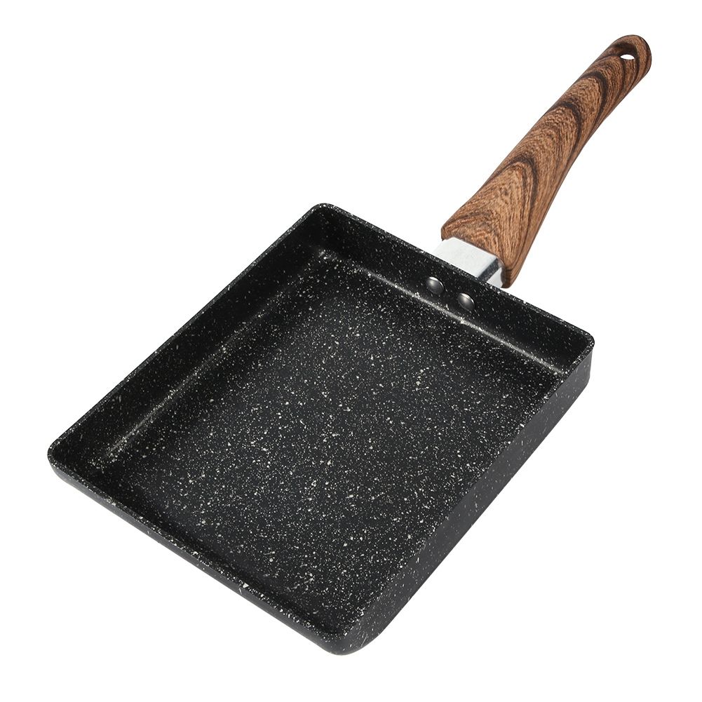 Tamagoyaki Rectangular NonStick Saucepan Black Practical Frying Pan Kitchen view 3