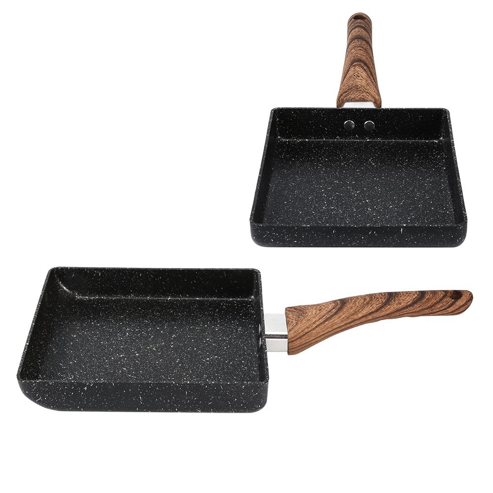Tamagoyaki Rectangular NonStick Saucepan Black Practical Frying Pan Kitchen view 5