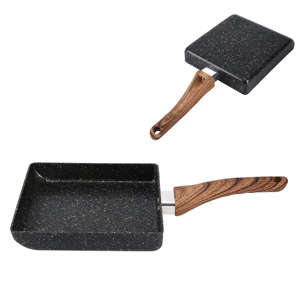 Tamagoyaki Rectangular NonStick Saucepan Black Practical Frying Pan Kitchen view 6
