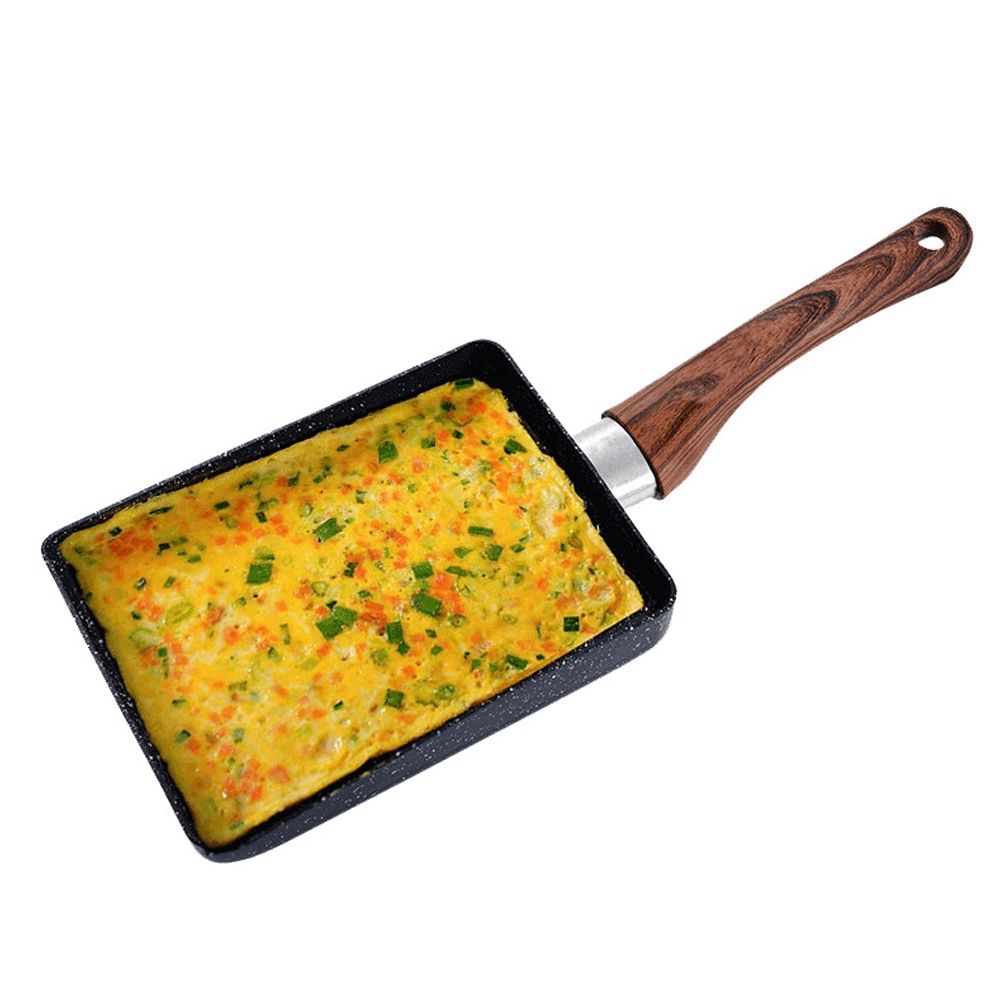 Tamagoyaki Rectangular NonStick Saucepan Black Practical Frying Pan Kitchen view 10