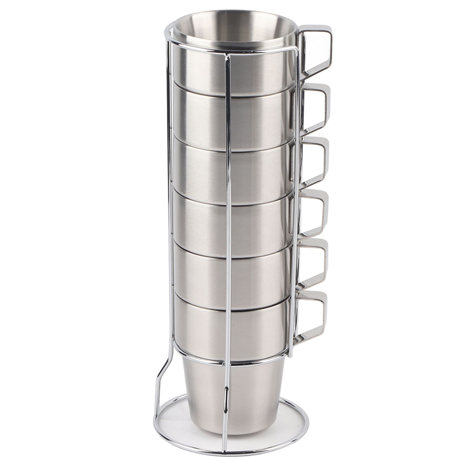 Stainless Steel Water Coffee Cup Set Heat Insulated Anti-Scald with Cup Holder view 2