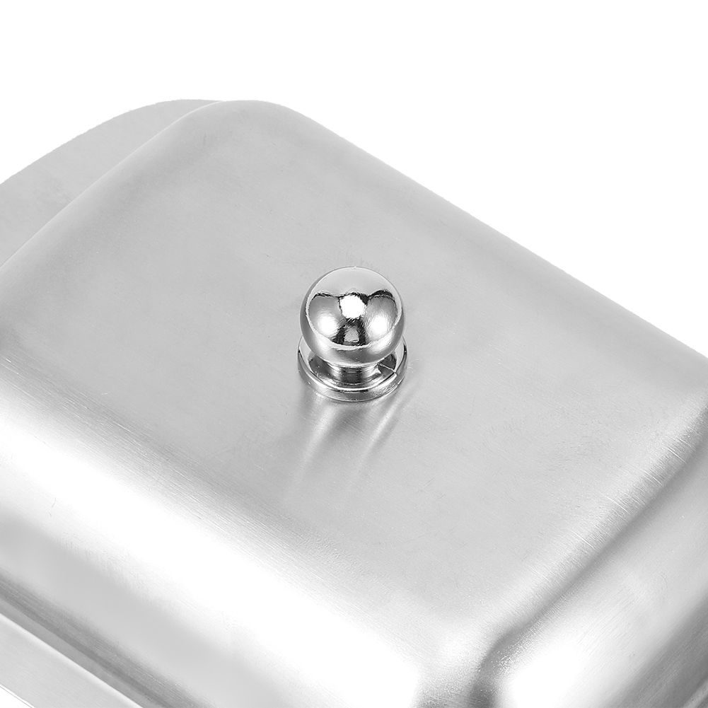 Butter Dish Stainless Steel Dessert Bowl Cheese Bread Box W/ Handle Cover view 12