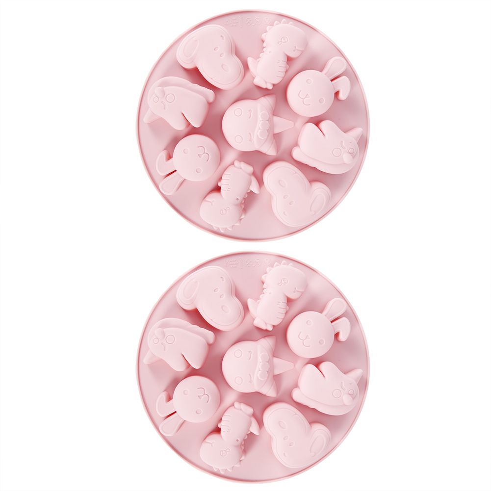 2pcs Cartoon Animals Shaped Silicone Cake Mold NonStick Chocolate Fondant view 2