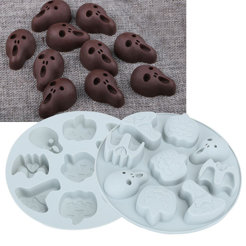 2pcs Halloween Pattern Silicone Mold Cake Chocolate Fondant Mould DIY view 9