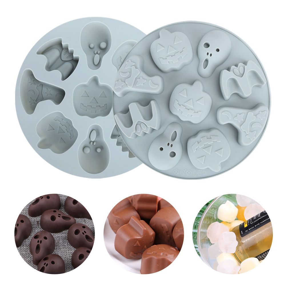 2pcs Halloween Pattern Silicone Mold Cake Chocolate Fondant Mould DIY view 10