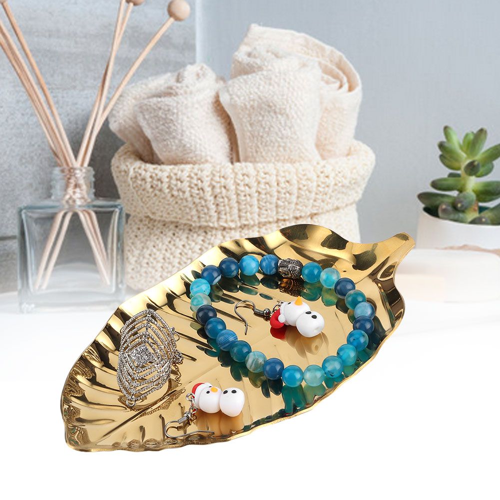 Nordic Style Leaf Shaped Necklace Jewelry Display Tray Storage Organizer view 10