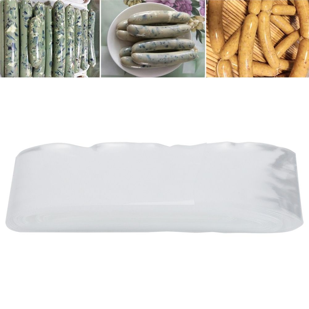 50m x 50mm Food Grade Plastic Inedible Sausage Ham Hot Dog Casing Shell for view 9