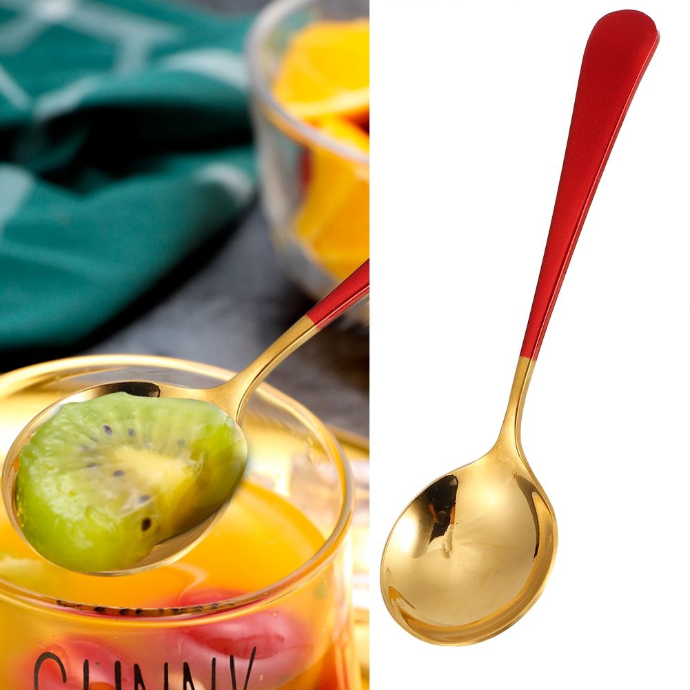 5Pcs Stainless Steel Soup Spoons Children Spoon Tablespoon Cutlery Household view 9
