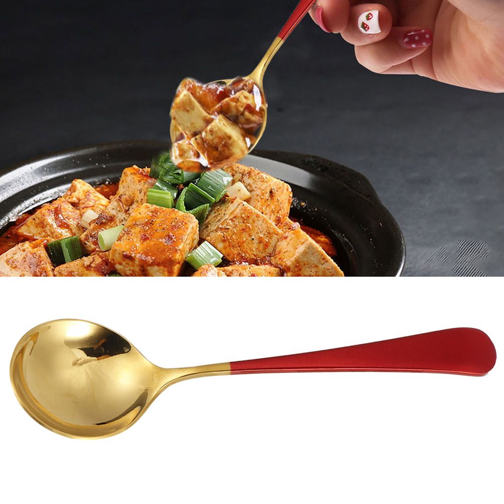 5Pcs Stainless Steel Soup Spoons Children Spoon Tablespoon Cutlery Household view 10