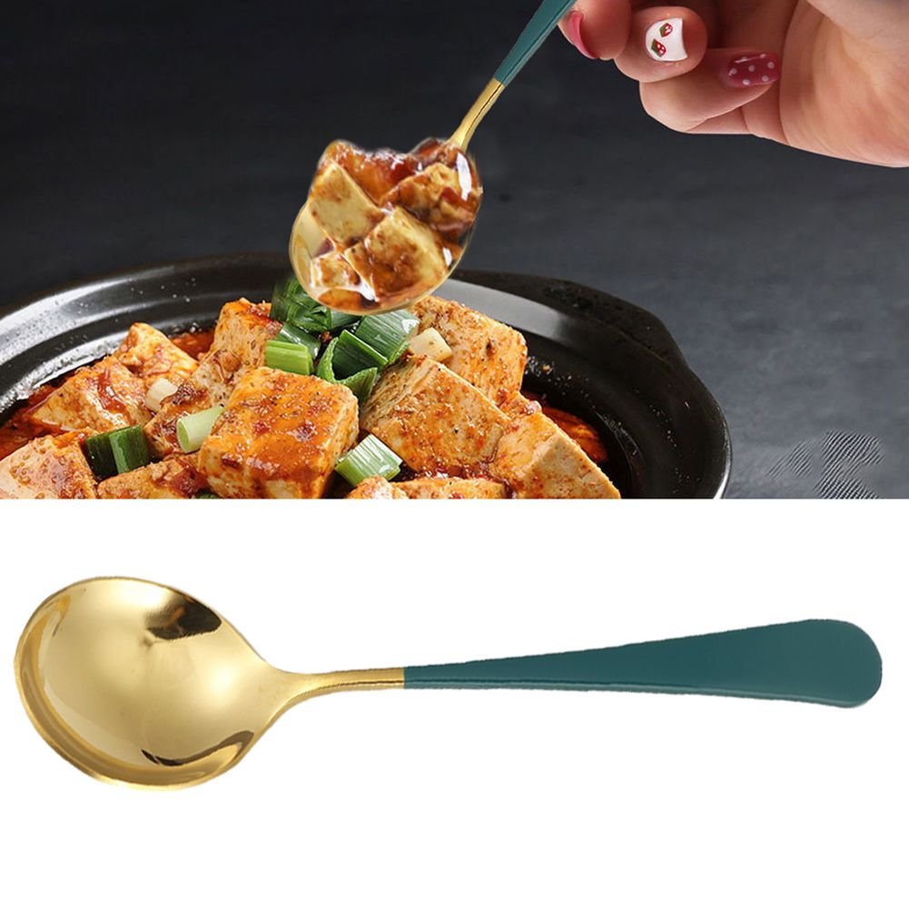 5Pcs Stainless Steel Soup Spoons Children Spoon Tablespoon Cutlery Household view 10