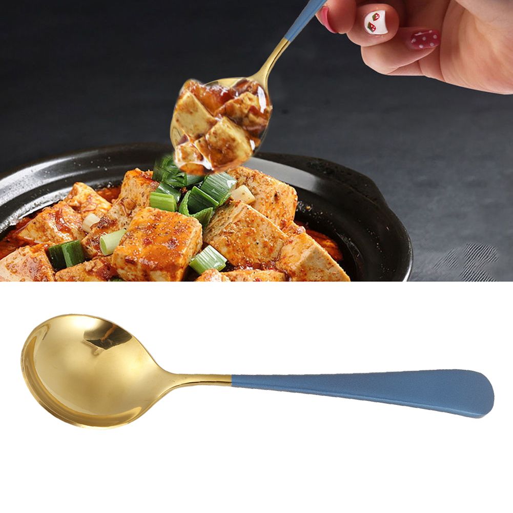 5Pcs Stainless Steel Soup Spoons Children Spoon Tablespoon Cutlery Household view 10