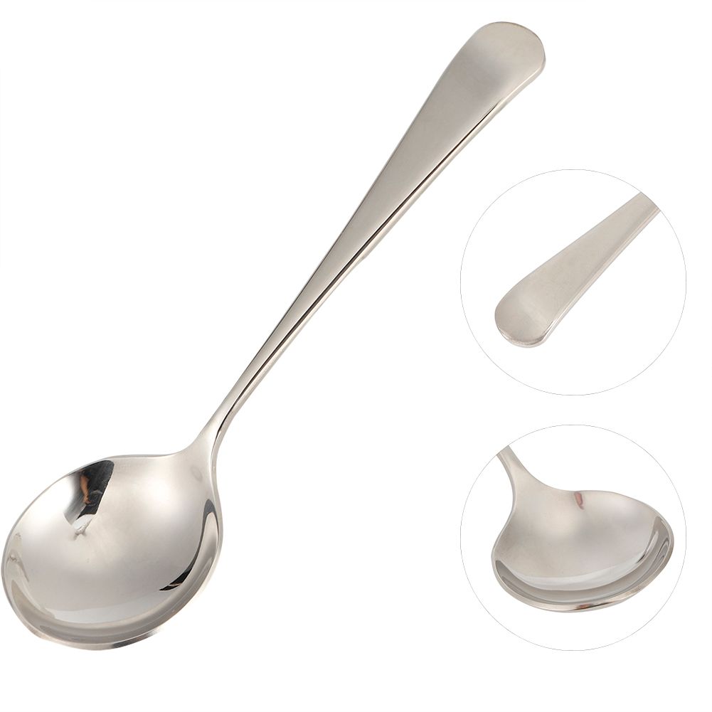 5Pcs Stainless Steel Soup Spoons Children Spoon Tablespoon Cutlery Household view 8