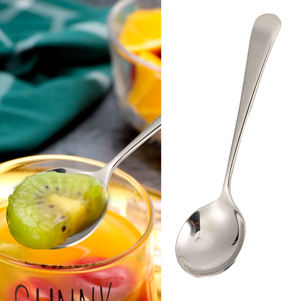5Pcs Stainless Steel Soup Spoons Children Spoon Tablespoon Cutlery Household view 9