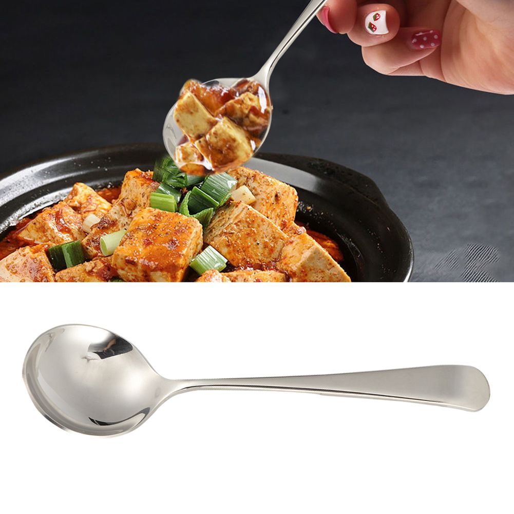 5Pcs Stainless Steel Soup Spoons Children Spoon Tablespoon Cutlery Household view 10