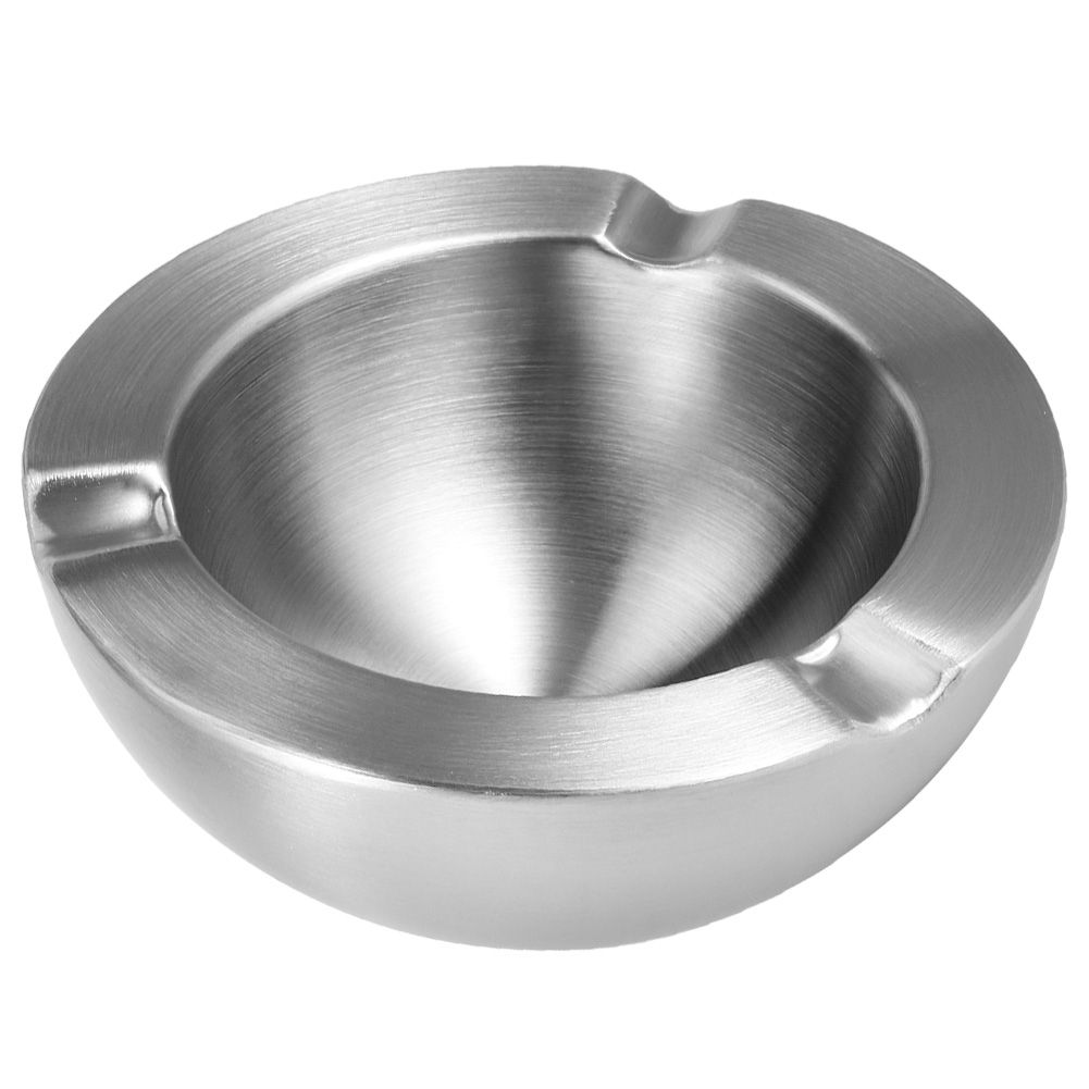 Stainless Steel Double Layer Thicken Cigarette Ashtray Accessory for Home KTV view 2