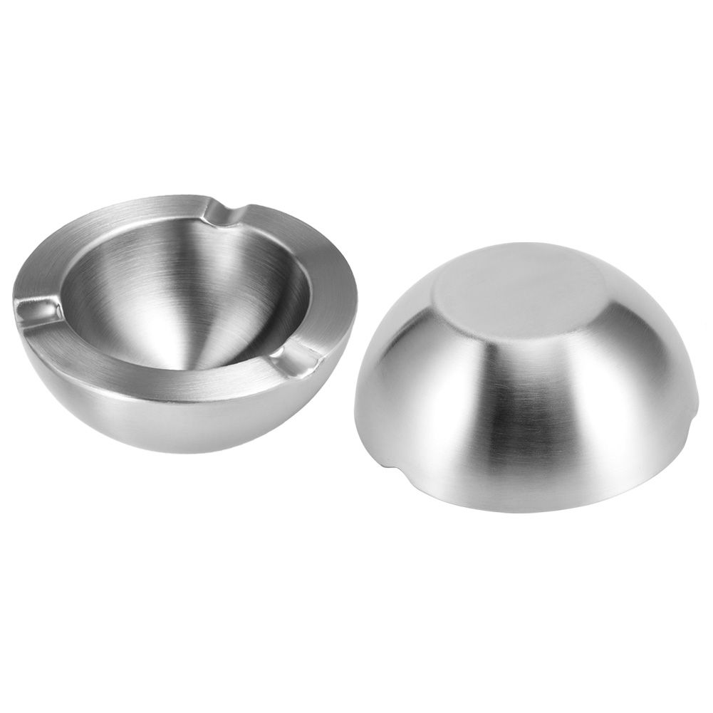 Stainless Steel Double Layer Thicken Cigarette Ashtray Accessory for Home KTV view 8