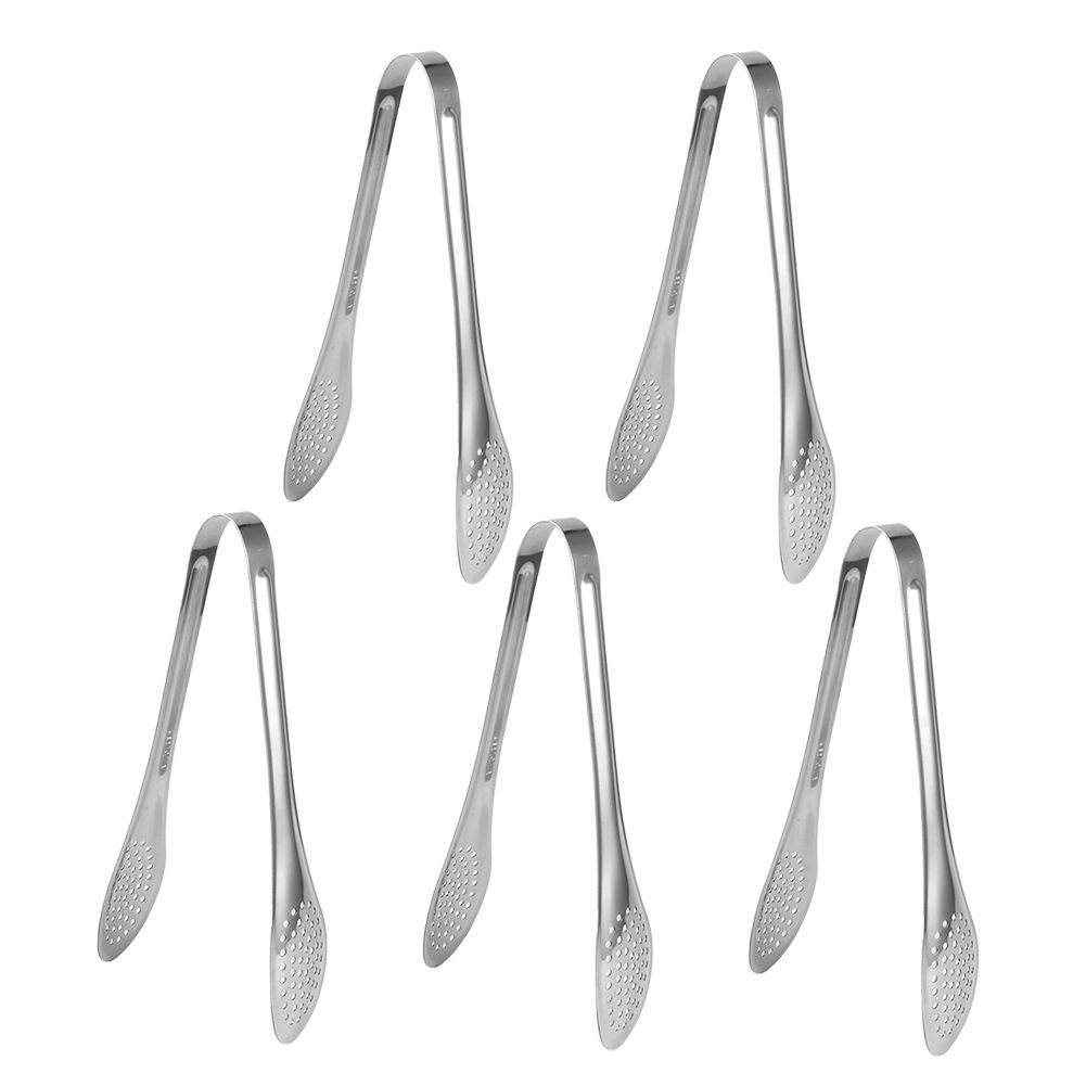 5pcs Multifunction Stainless Steel Food Tong Bread Steak Salad BBQ Buffet view 2