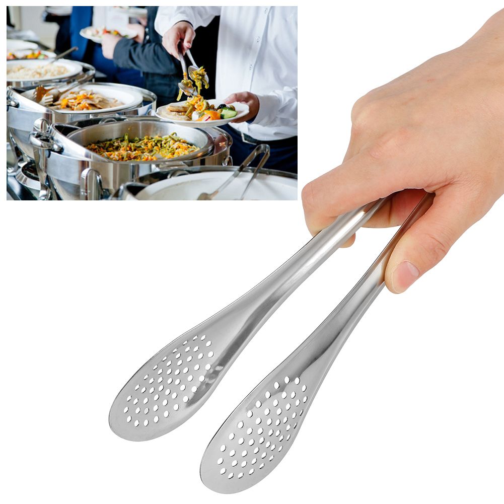 5pcs Multifunction Stainless Steel Food Tong Bread Steak Salad BBQ Buffet view 9