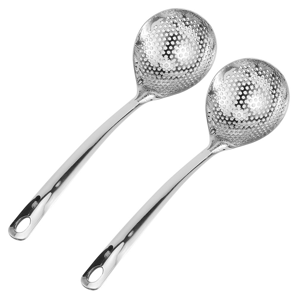 2PCS Stainless Steel Long Handle Hot Pot Colander Strainer Spoon Tablespoons view 5