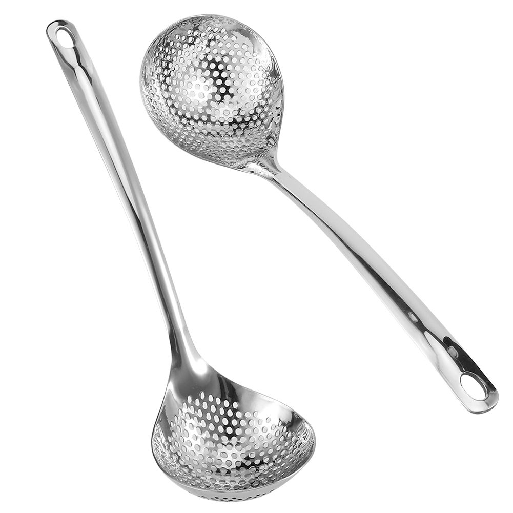 2PCS Stainless Steel Long Handle Hot Pot Colander Strainer Spoon Tablespoons view 6