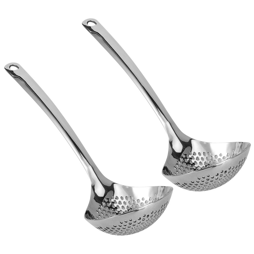 2PCS Stainless Steel Long Handle Hot Pot Colander Strainer Spoon Tablespoons view 8