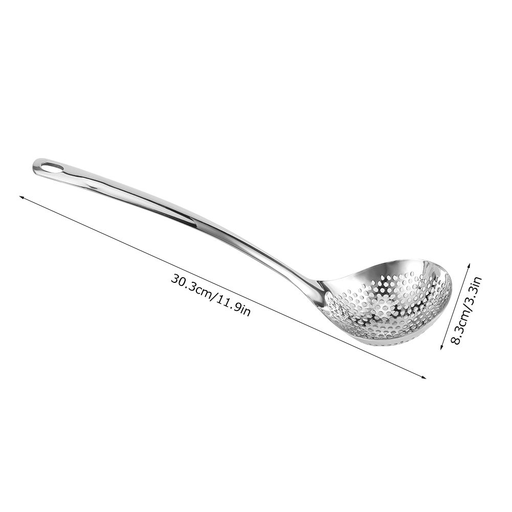 2PCS Stainless Steel Long Handle Hot Pot Colander Strainer Spoon Tablespoons view 12