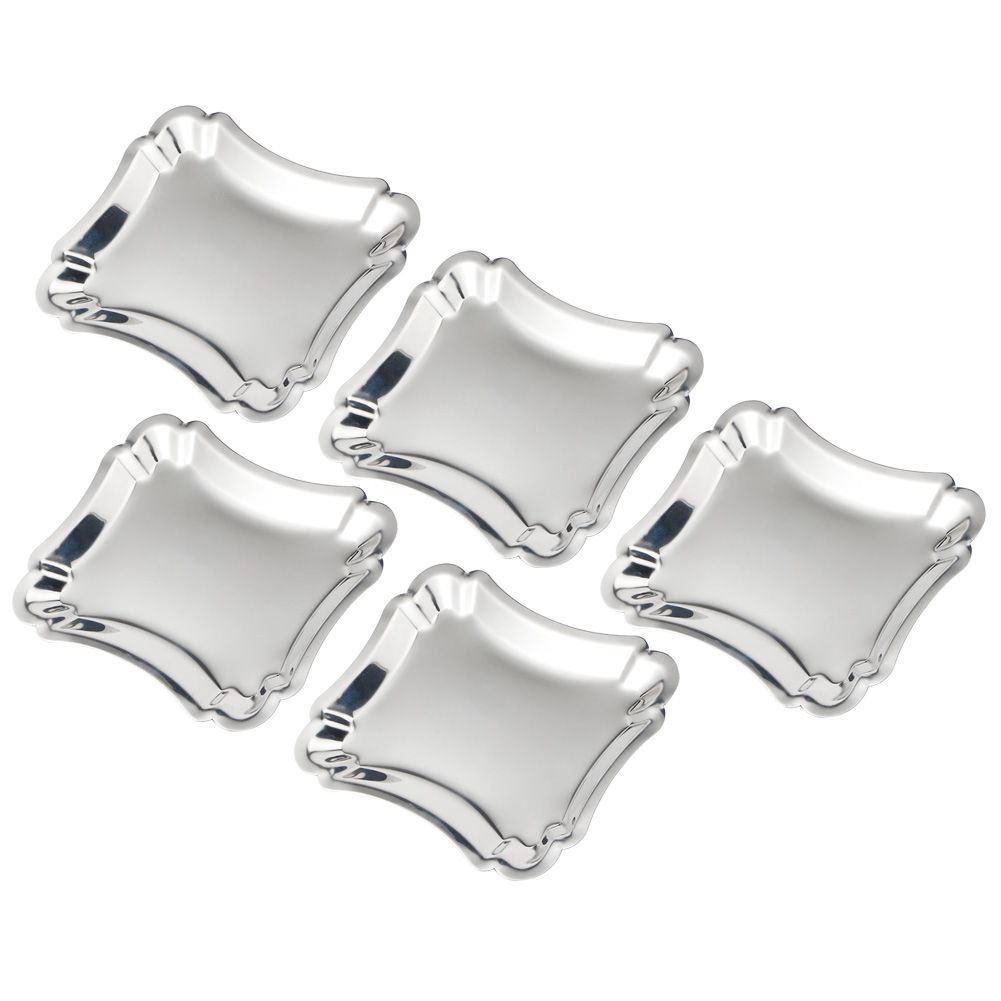 5Pcs Stainless Steel Rectangular Table Snack Dessert Service Plate Towel view 6
