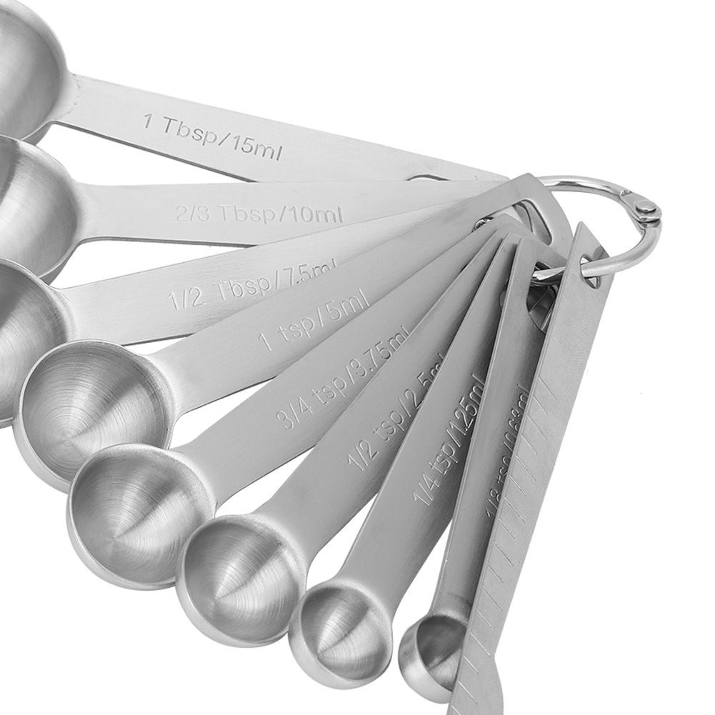 9Pcs/Set 304 Stainless Steel Measuring Spoon Cup Set with Graduated Scale view 12