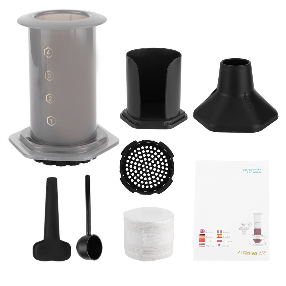 Portable Integrated Coffee Press Maker with 400Pcs Filter Paper for Home view 2